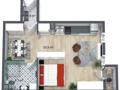 Apartament 1 camera | decomandat | 40 mpu | Zona Parang Manastur